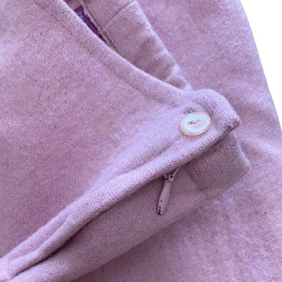 Du Pareil au Meme (DPAM) French Rose Wool Pants with Floral Appliqué - Picture 3 of 5